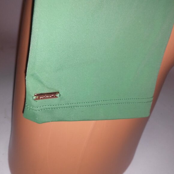 Victoria Secret PINK Swim Rash Guard Large Green Solid Long Sleeve Logo Crew Nec - Picture 5 of 6